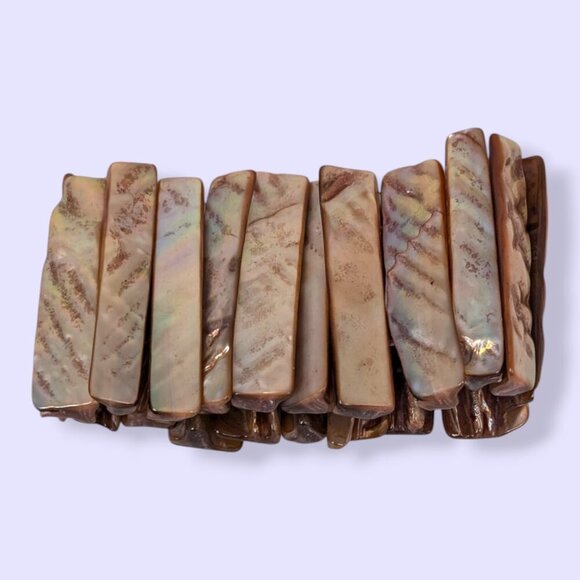 (2/$20) Abalone Mother of Pearl Stretch Bracelet - Picture 5 of 6